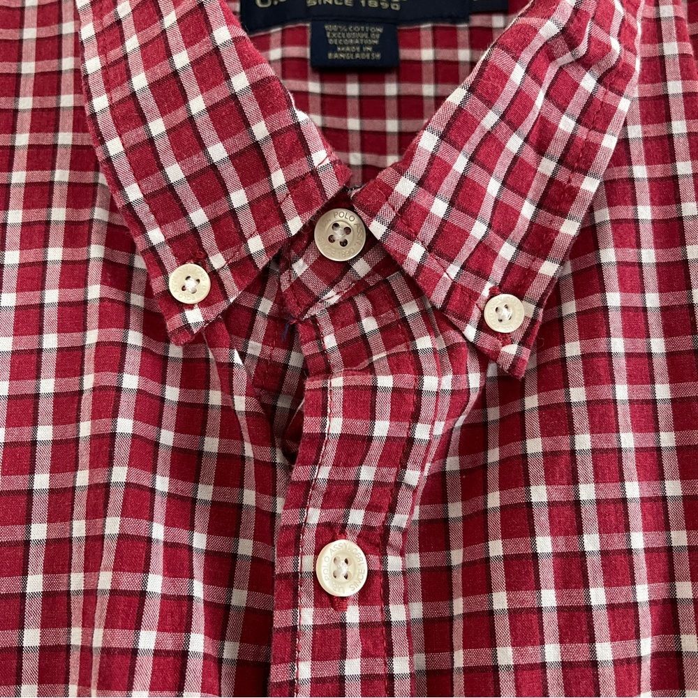 U.S. Polo Assn. Long Sleeve Plaid Button-Down Shirt XL 100% Cotton EUC - Picture 8 of 8